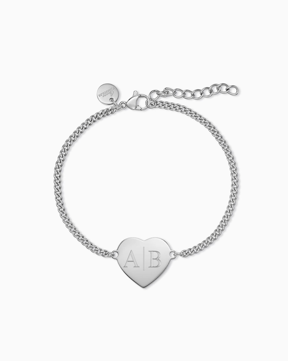 Initialen Gravurarmband Gravurplatte Herz