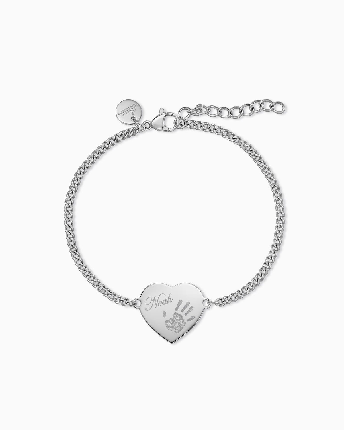 Handabdruck Gravurarmband Gravurplatte Herz
