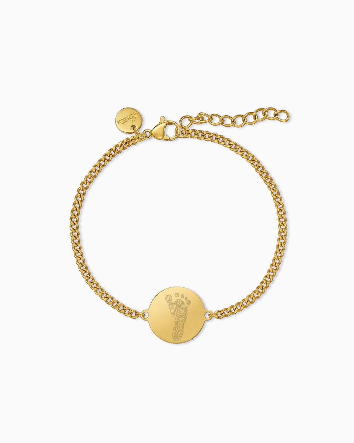 Fußabdruck Gravurarmband Gravurplatte Rund