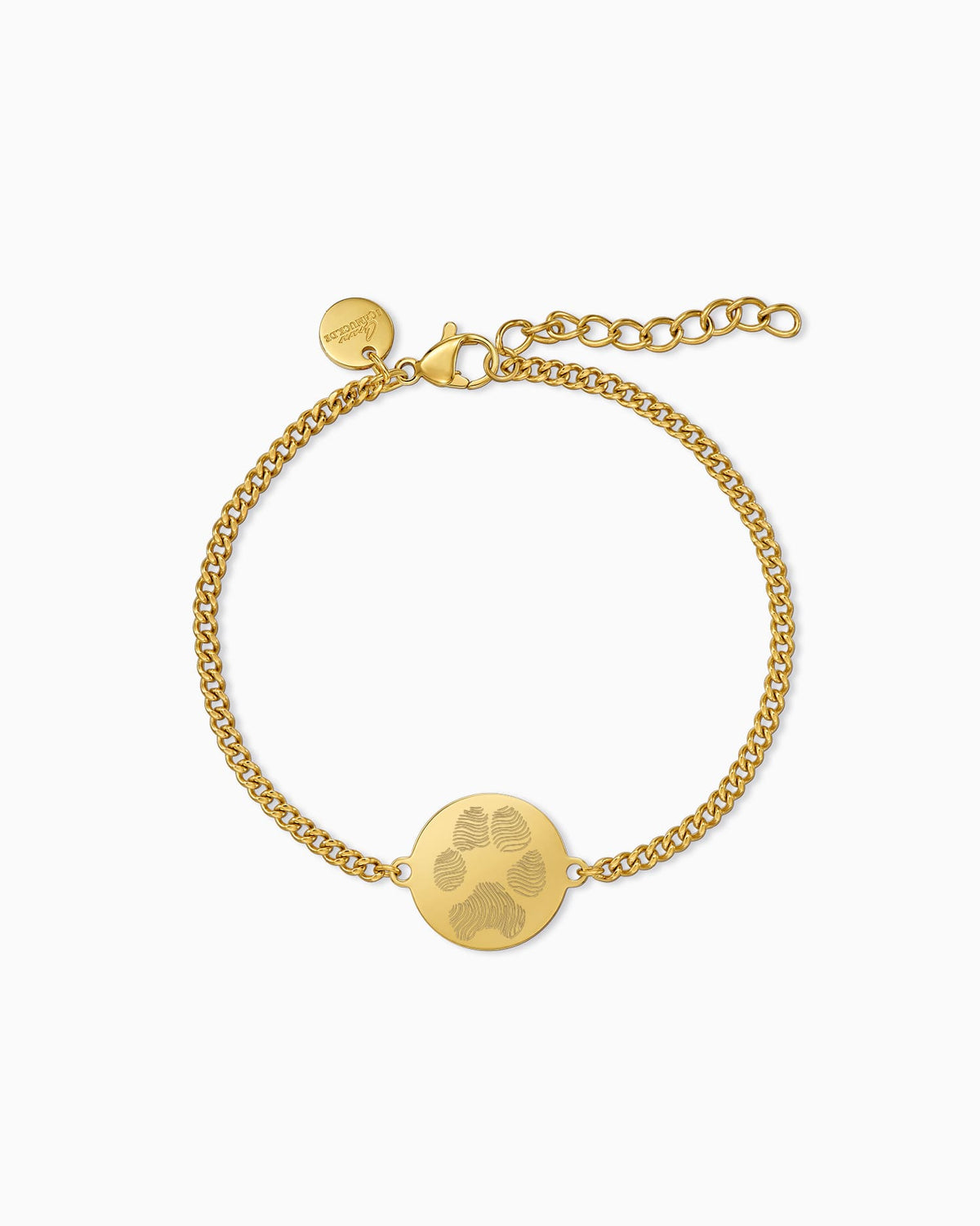 Pfotenabdruck Gravurarmband Gravurplatte Rund