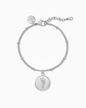 Fußabdruck Gravurarmband Gravurplatte Rund