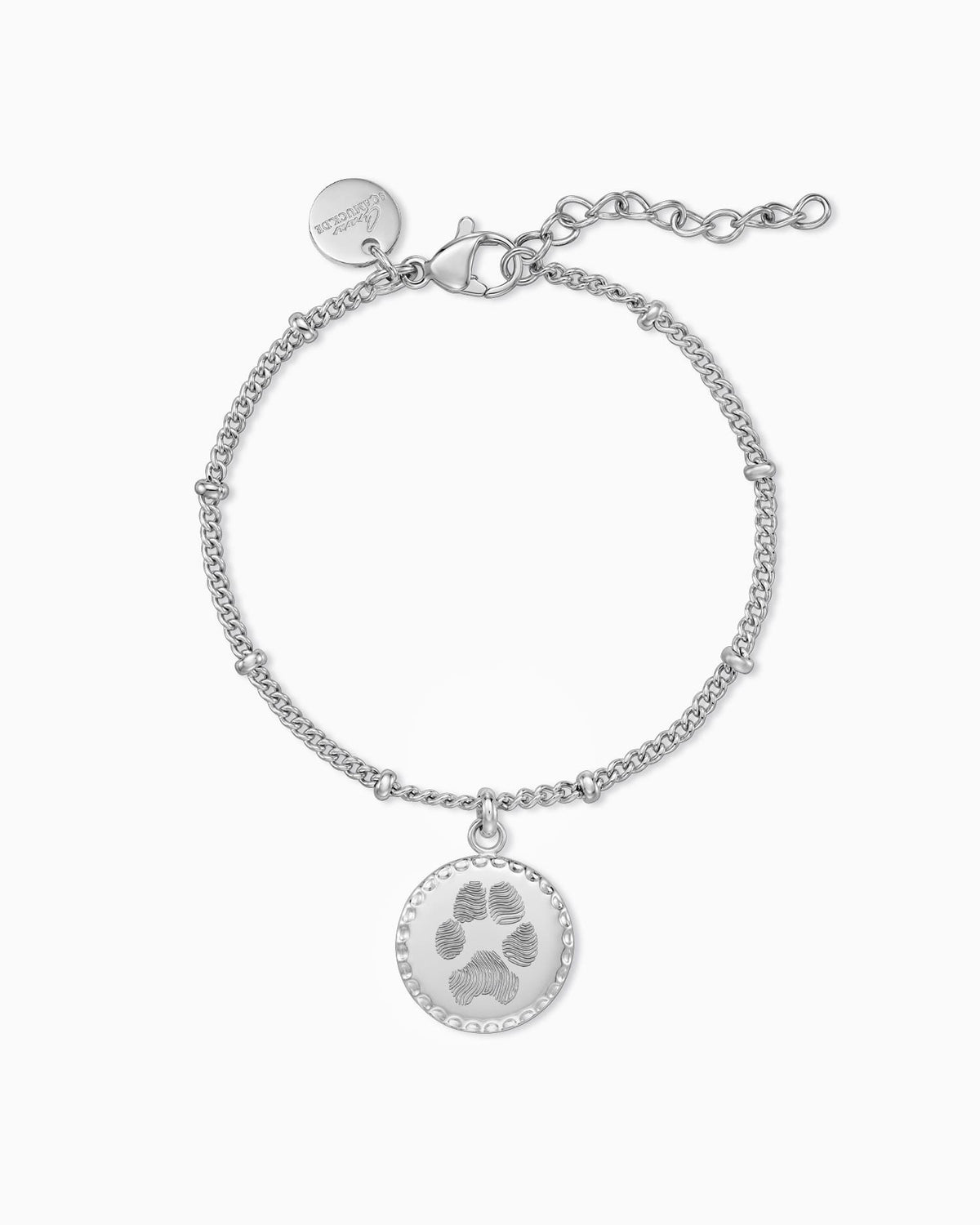 Pfotenabdruck Gravurarmband Gravurplatte Rund