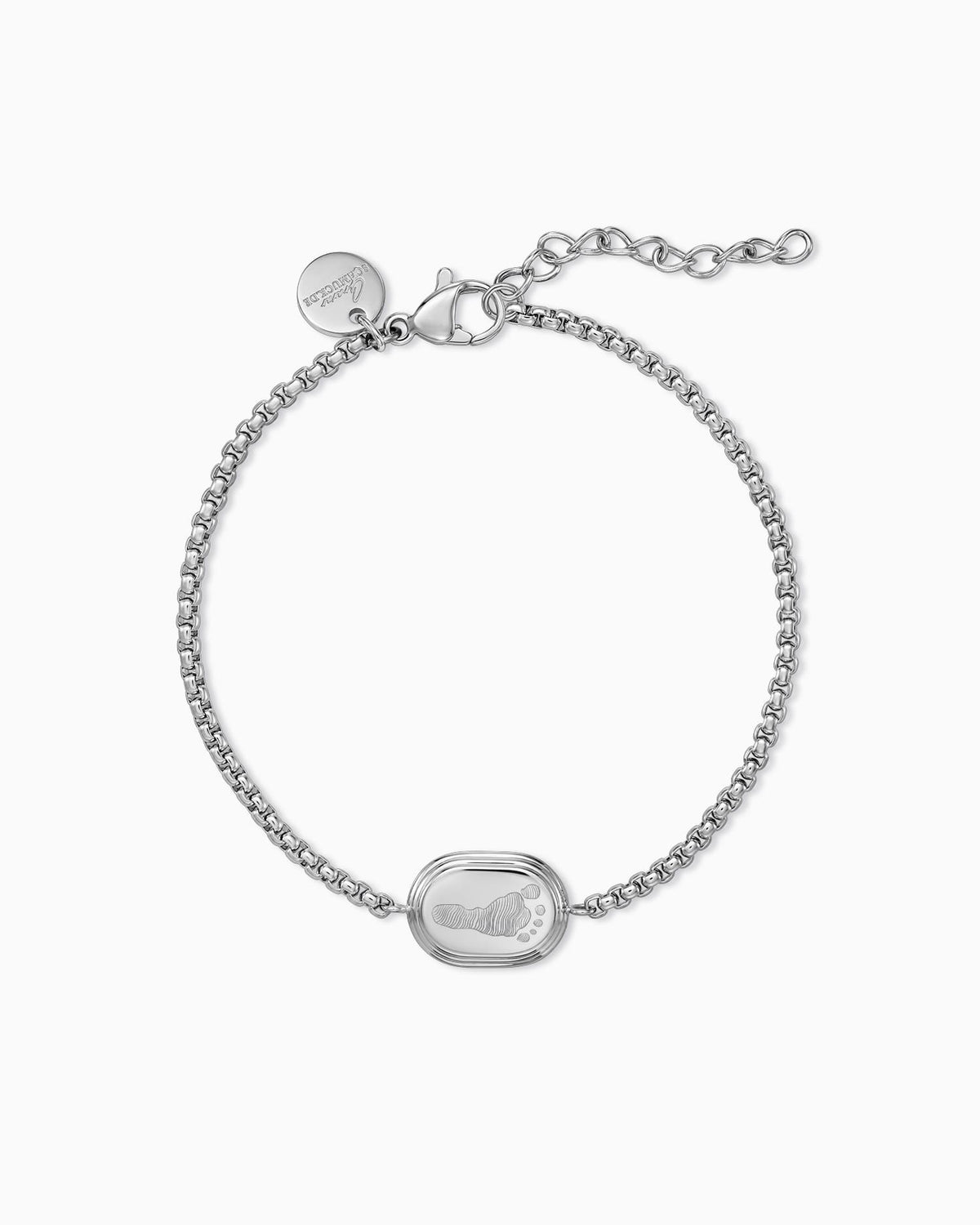 Fußabdruck Gravurarmband Gravurplatte Oval