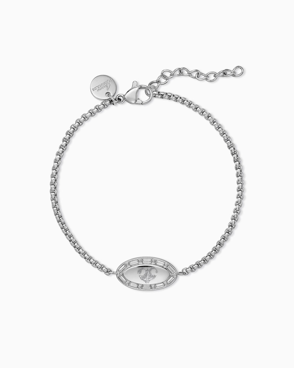Nasenabdruck Gravurarmband Gravurplatte Oval Zirkonia