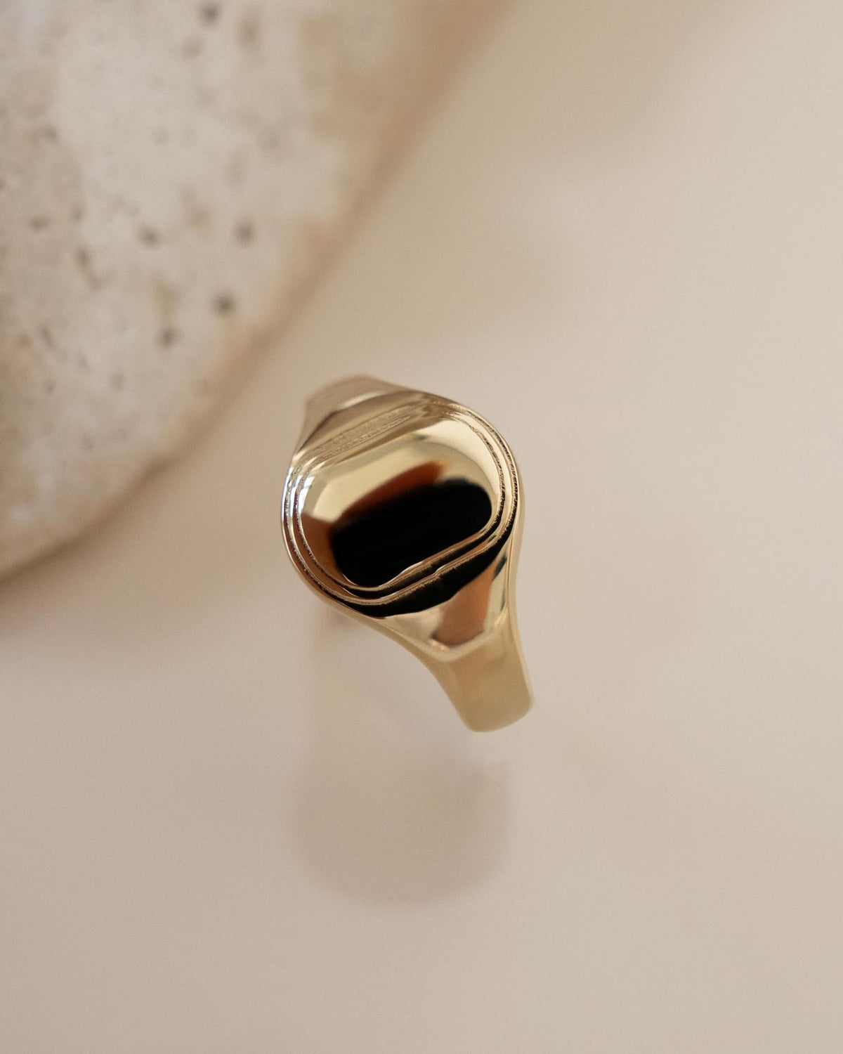 Initialen Gravurring Goldring Oval