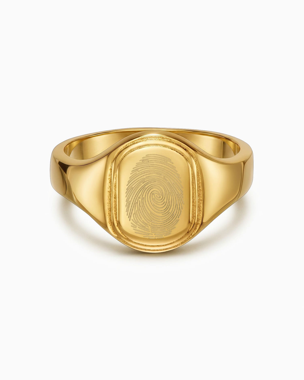 Fingerabdruck Gravurring Goldring Oval