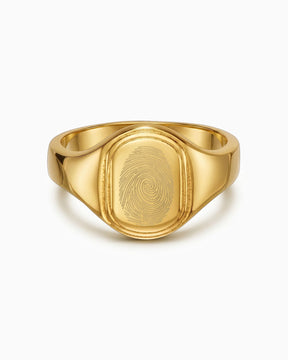 Fingerabdruck Gravurring Goldring Oval