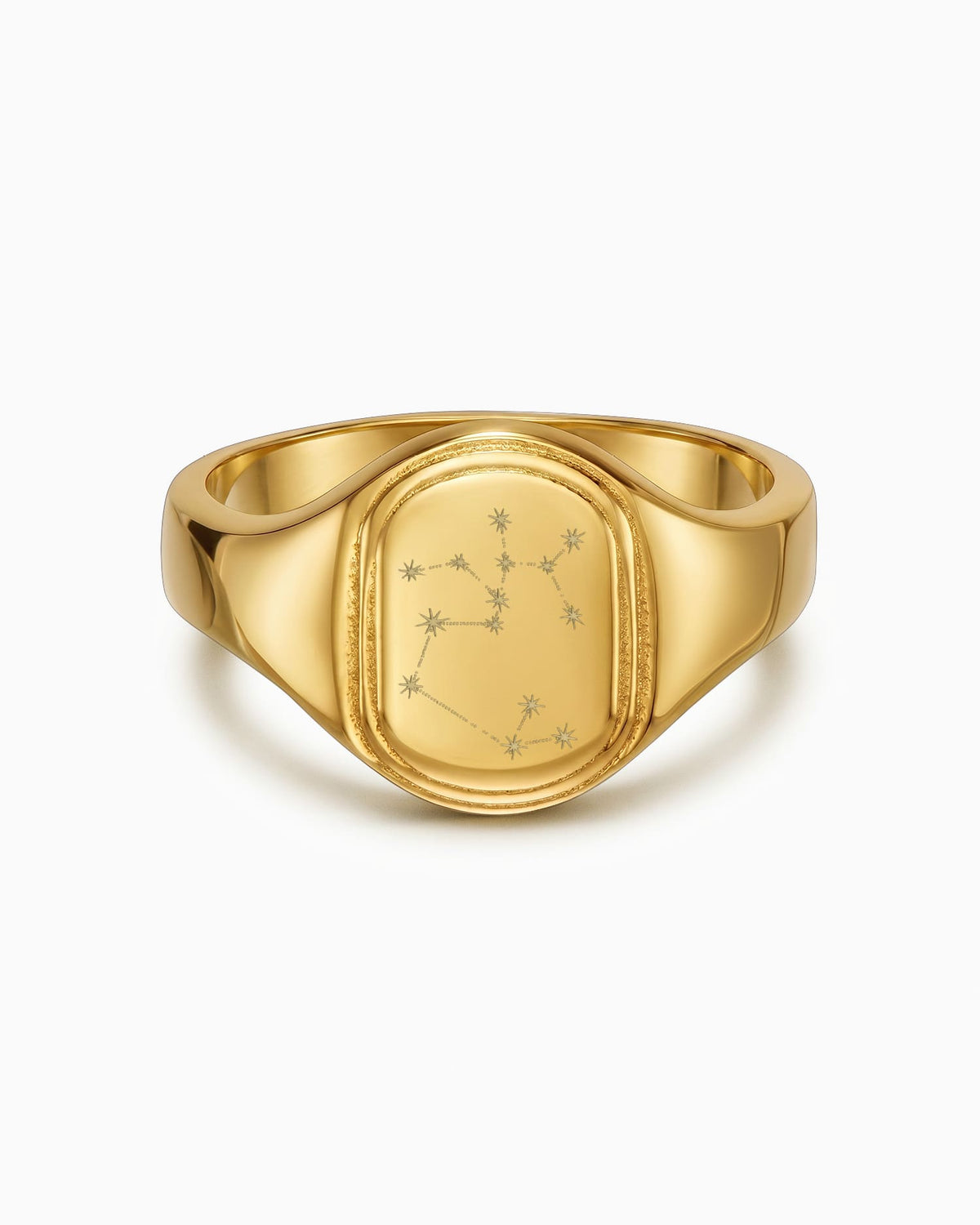 Sternzeichen Gravurring Goldring Oval