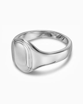 Fingerabdruck Gravurring Silberring Oval
