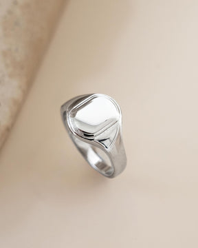 Nasenabdruck Gravurring Silberring Oval