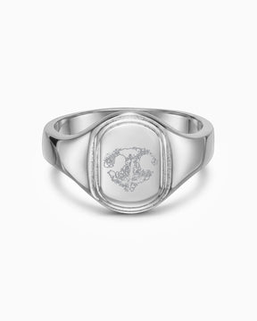 Nasenabdruck Gravurring Silberring Oval