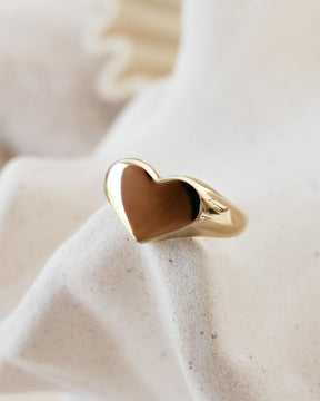 Handabdruck Gravurring Herz Goldring