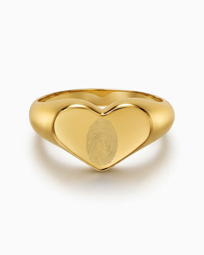 Fingerabdruck Gravurring Herz Goldring