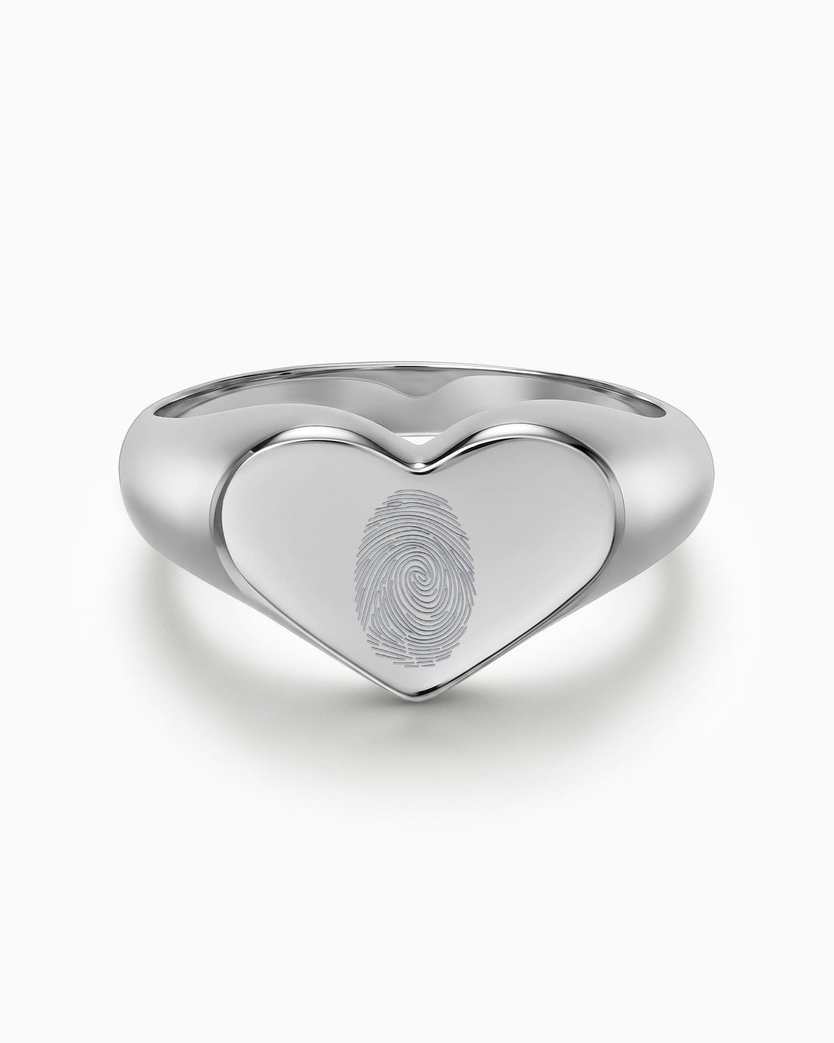 Fingerabdruck Gravurring Herz Silberring