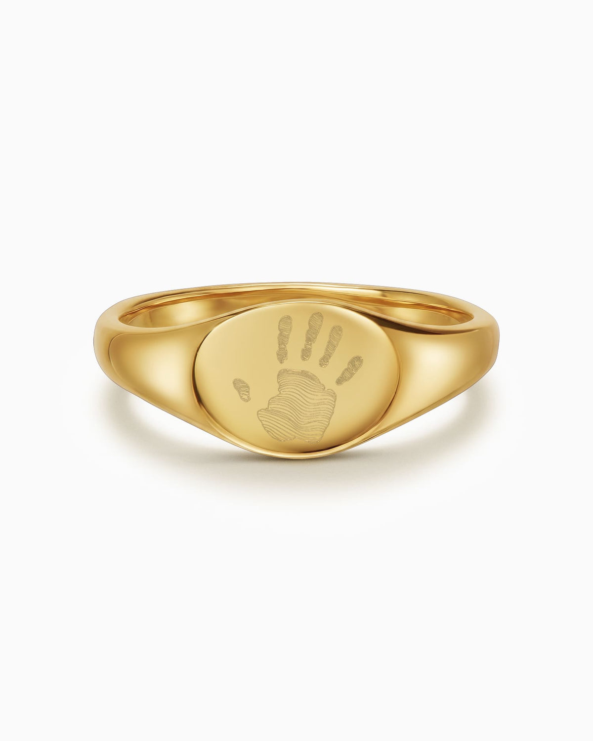 Handabdruck Gravurring Damen Goldring