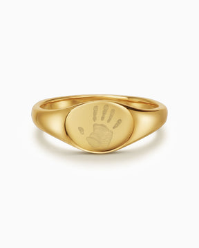 Handabdruck Gravurring Damen Goldring