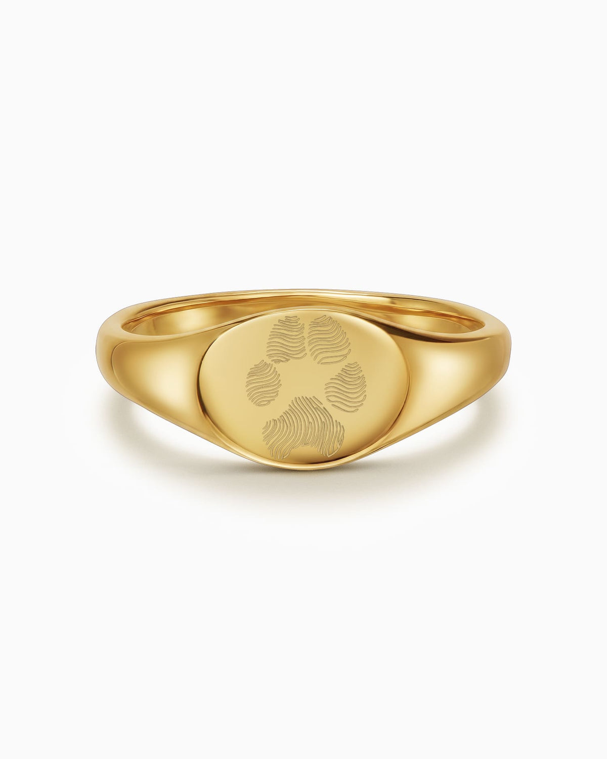 Pfotenabdruck Gravurring Damen Goldring