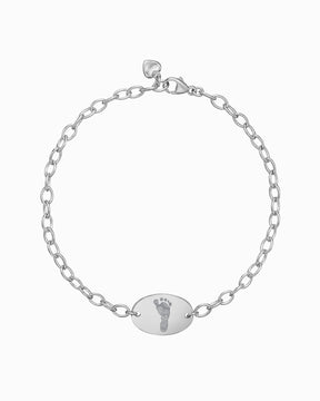 Fußabdruck Gravurarmband Gravurplatte Oval