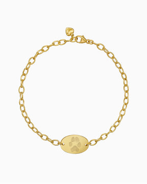 Pfotenabdruck Gravurarmband Gravurplatte Oval