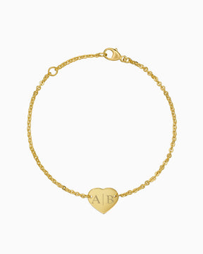Initialen Gravurarmband Gravurplatte Herz