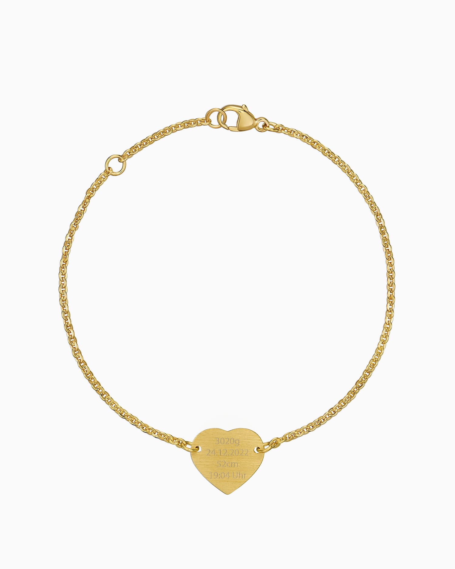 Geburtsdaten Gravurarmband Gravurplatte Herz