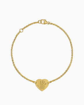 Handabdruck Gravurarmband Gravurplatte Herz