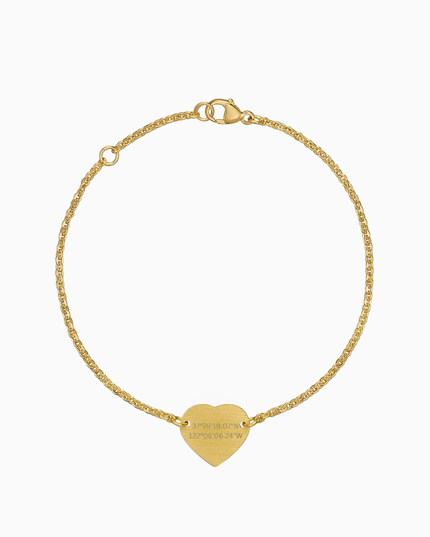 Koordinaten Gravurarmband Gravurplatte Herz
