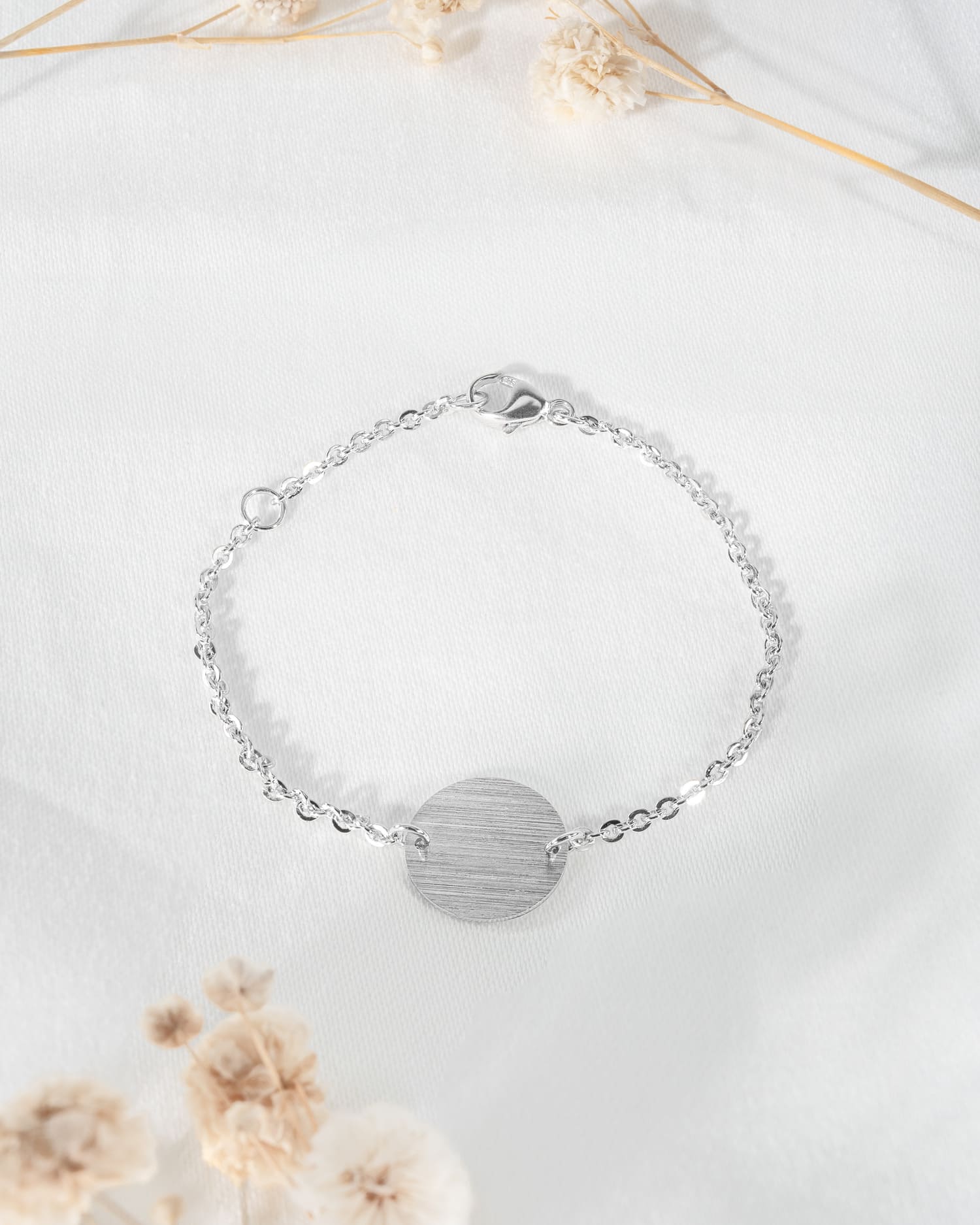 Handabdruck Gravurarmband Gravurplatte Rund