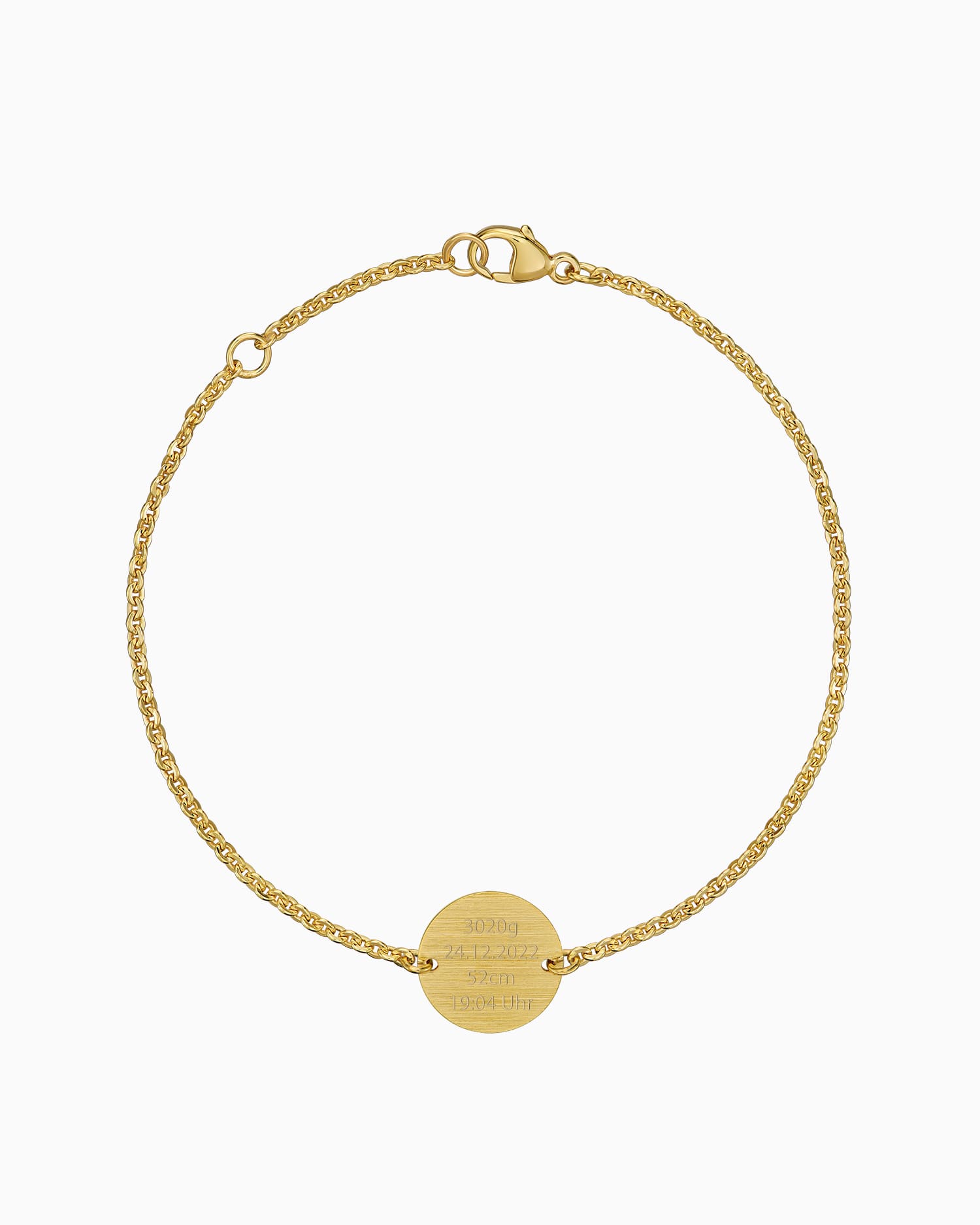 Geburtsdaten Gravurarmband Gravurplatte Rund