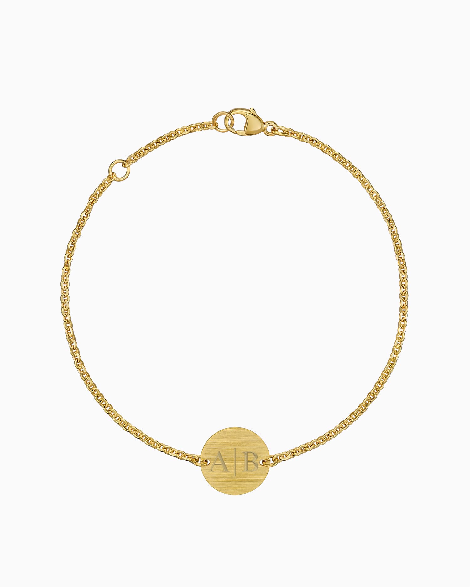Initialen Gravurarmband Gravurplatte Rund
