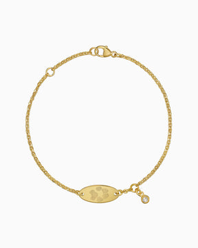 Pfotenabdruck Gravurarmband Gravurplatte Oval Zirkonia