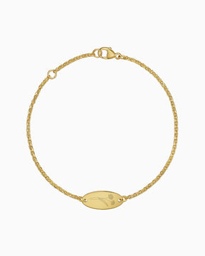 Geburtsblume Gravurarmband Gravurplatte Oval