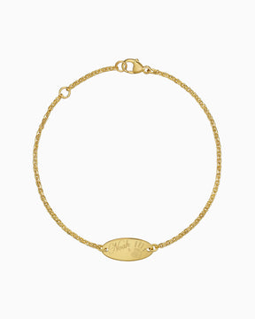Handabdruck Gravurarmband Gravurplatte Oval