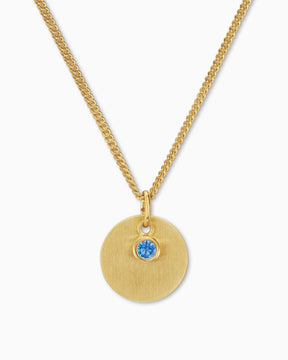 Gravurplatten Anhänger Halskette Zirkonia Blau 12mm