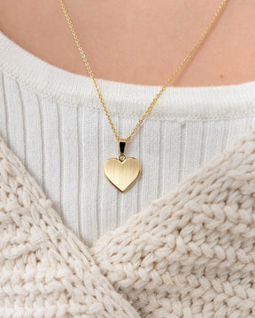 Footprint Heart Necklace Engraved Plate Pendant 12mm