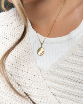 Engraved Plate Necklace Pendant Paw Print 16mm
