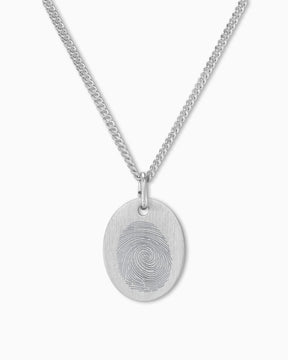 Fingerabdruck Gravurplatten Halskette Anhänger Oval