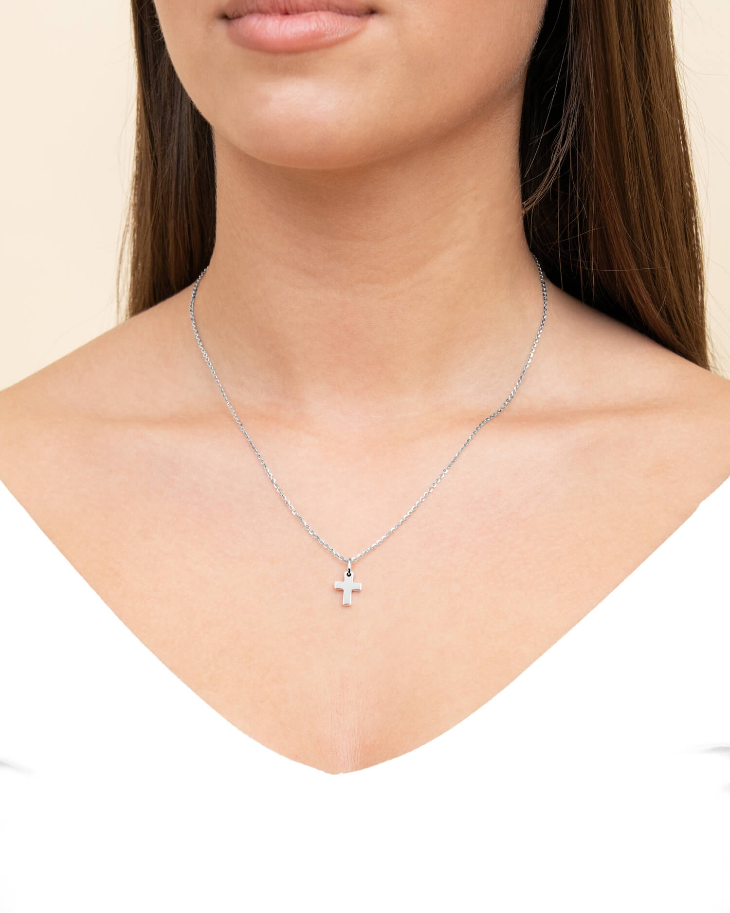 Cross necklace engraving plate pendant