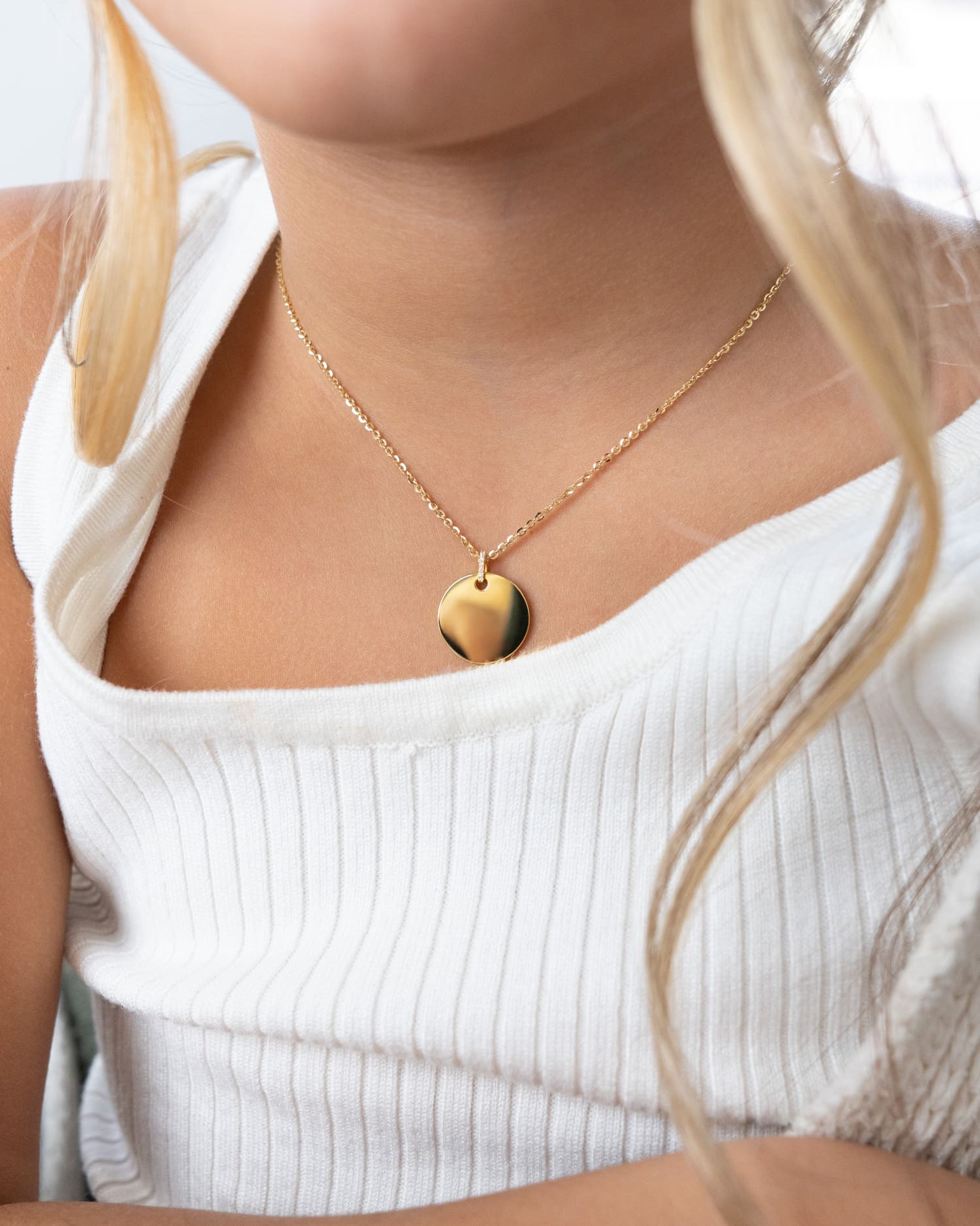 Sternzeichen Gravurplatten Halskette Anhänger Zirkonia Rund