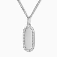 Zirconia pendant necklaces for women - 925 silver rhodium-plated
