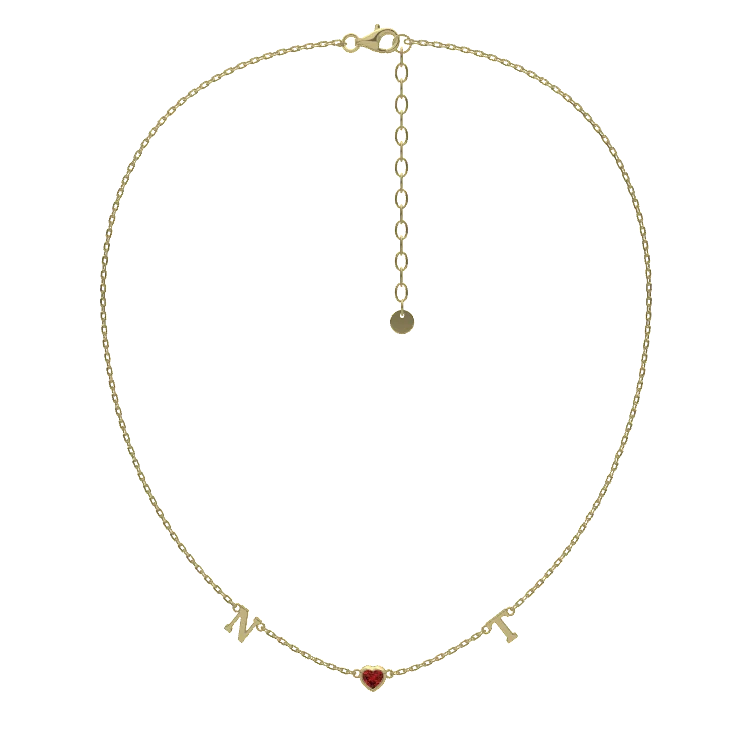 Birthstone Letter Initial Necklace