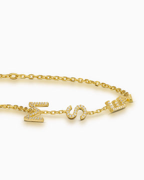 Buchstaben Armband Zirkonia