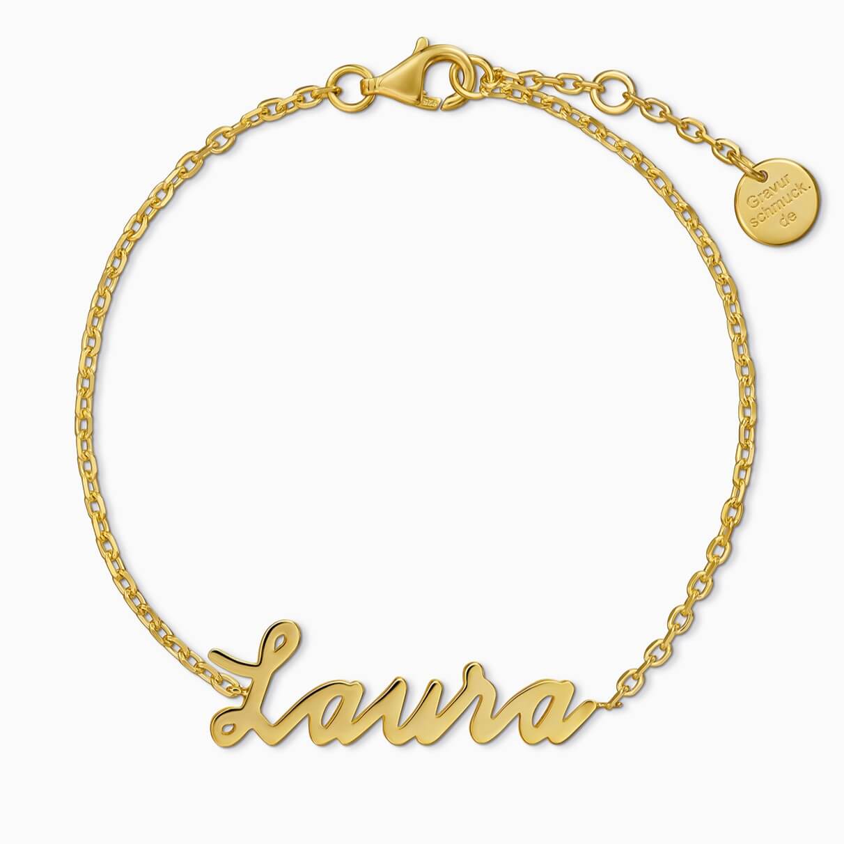 Namensarmbänder 925 Silber 18 Karat Vergoldet