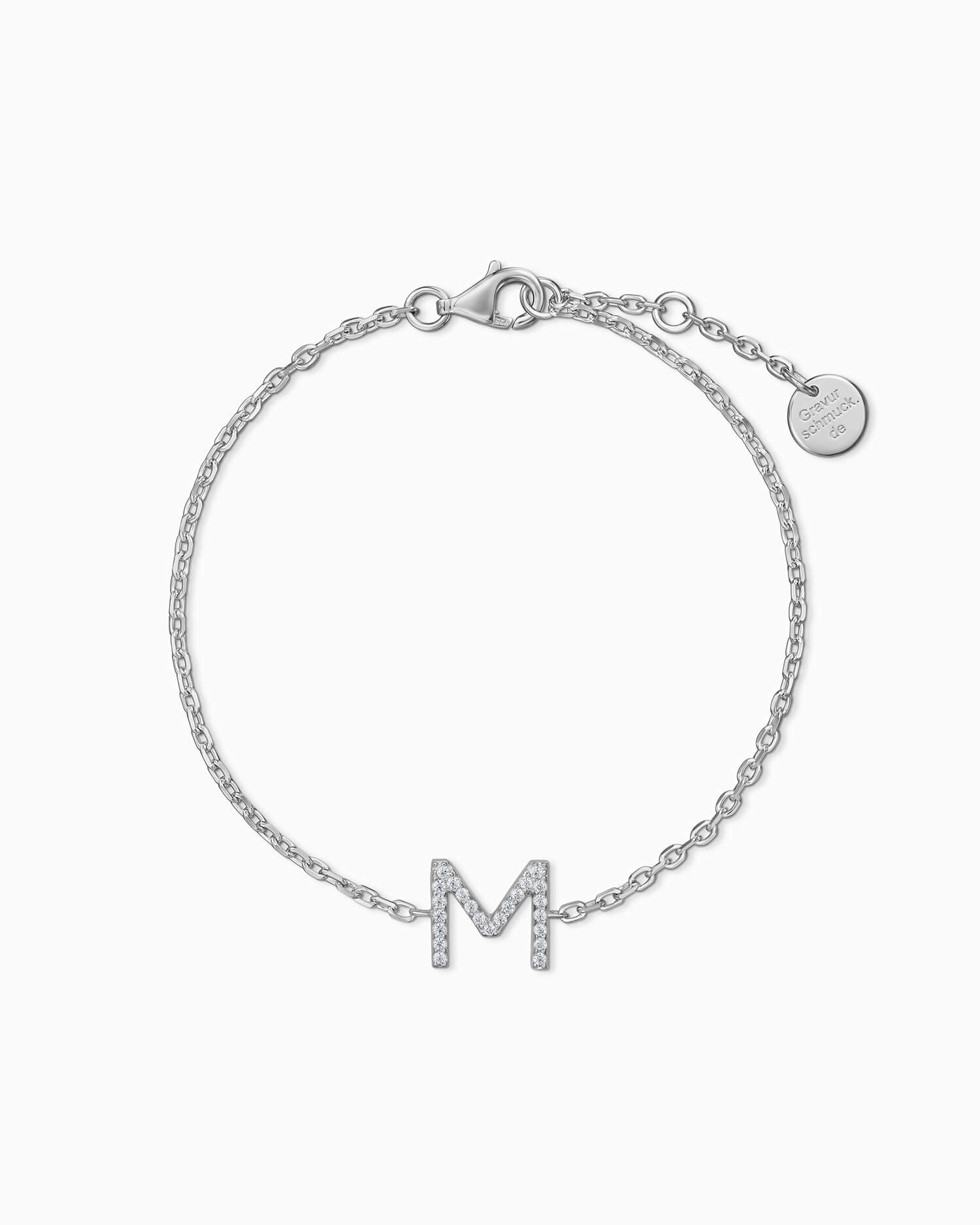 Letter Bracelet with Zirconia