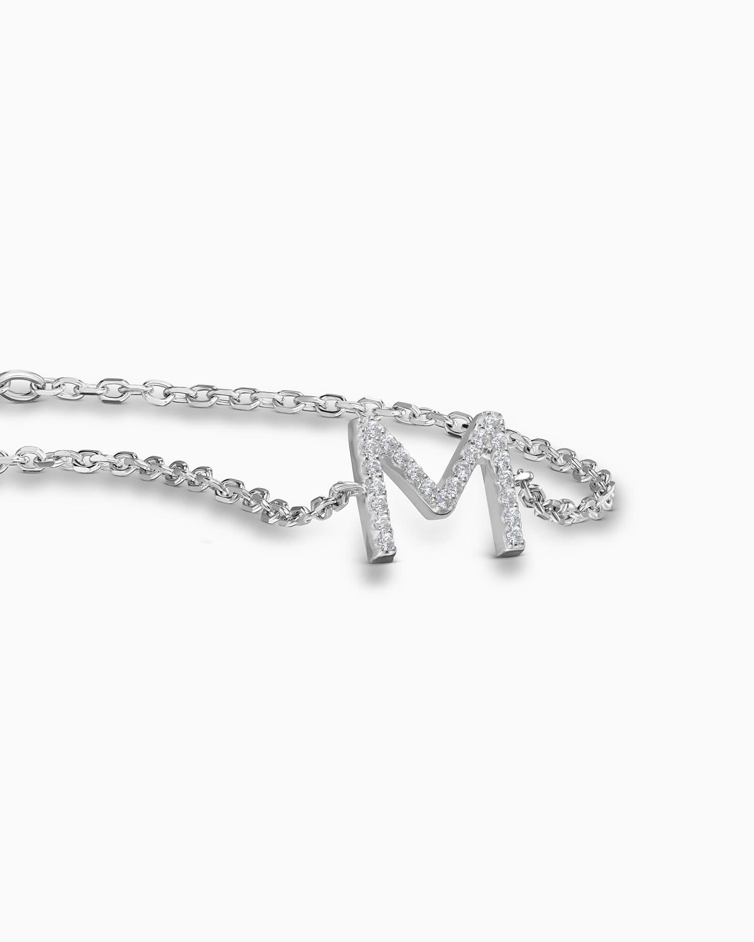 Letter Bracelet with Zirconia