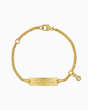 Gravurarmband Gravurplatte Zirkonia Blau