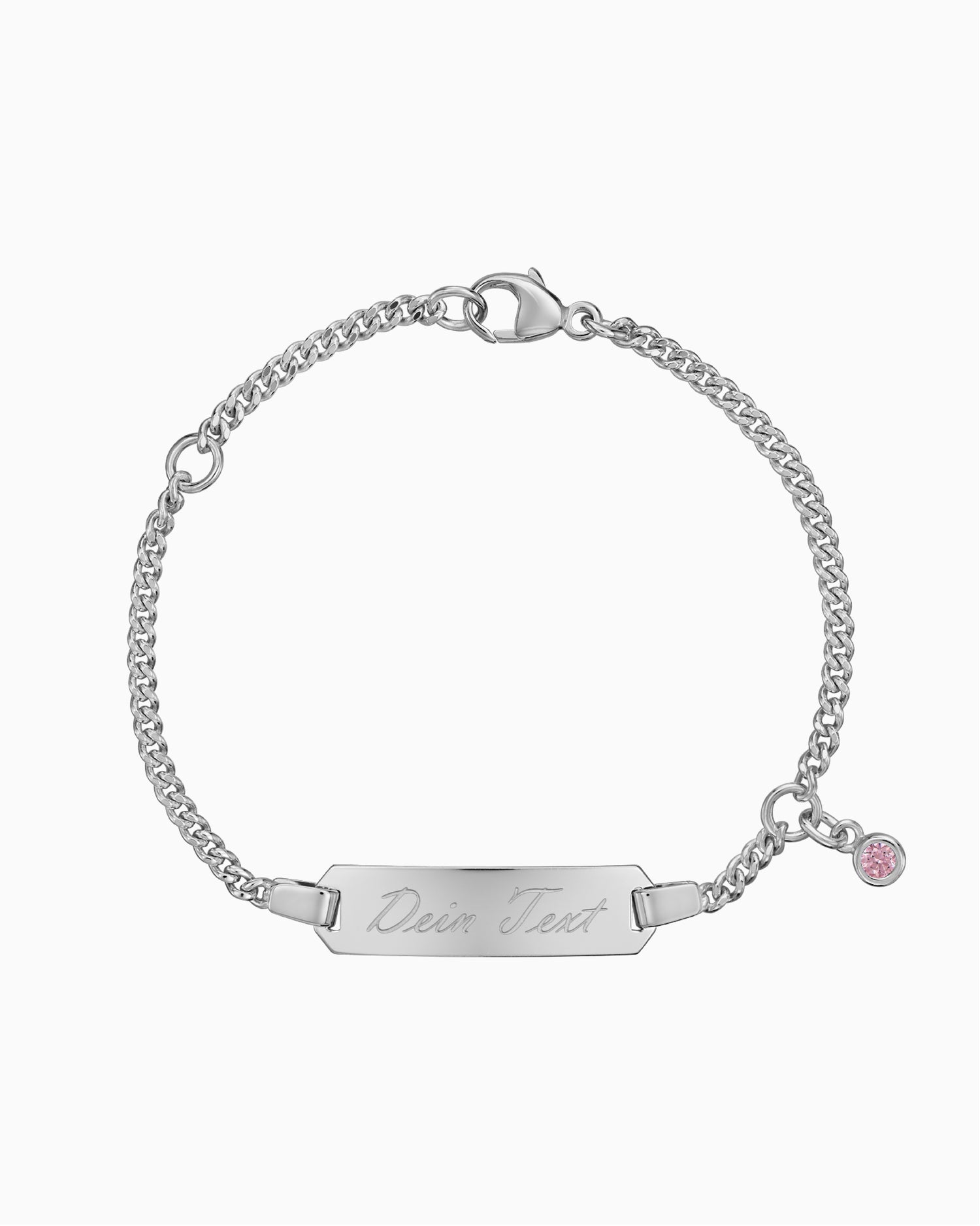 Gravurarmband Gravurplatte Zirkonia Pink