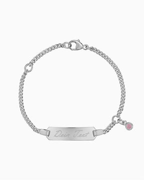 Gravurarmband Gravurplatte Zirkonia Pink