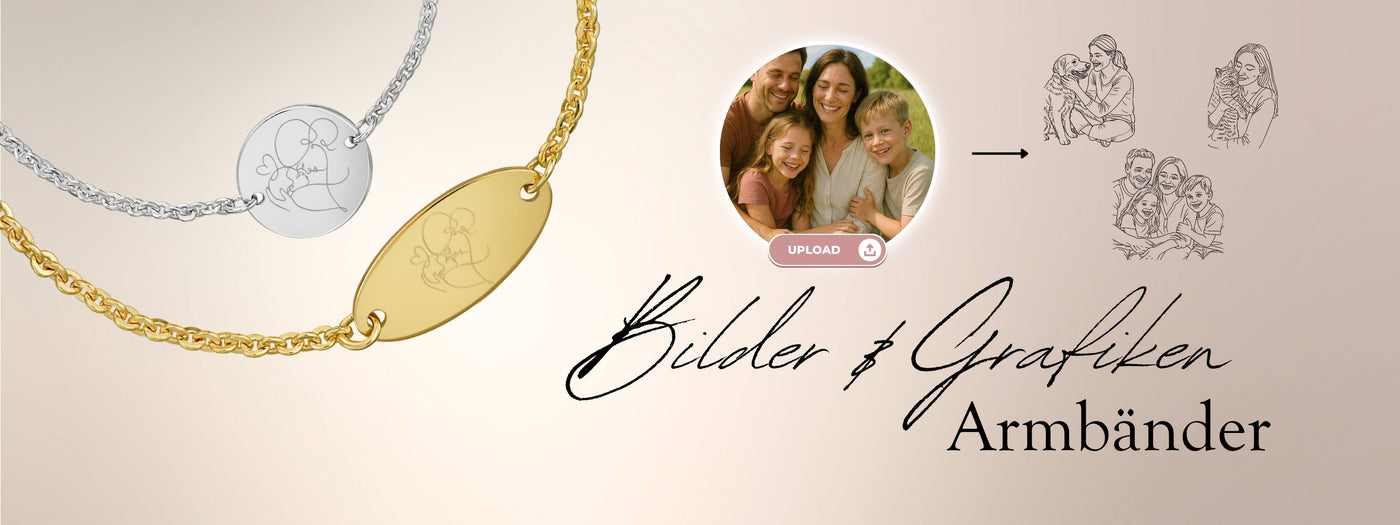 Gravurarmbänder Damen – Grafiken - 333/585 Gold