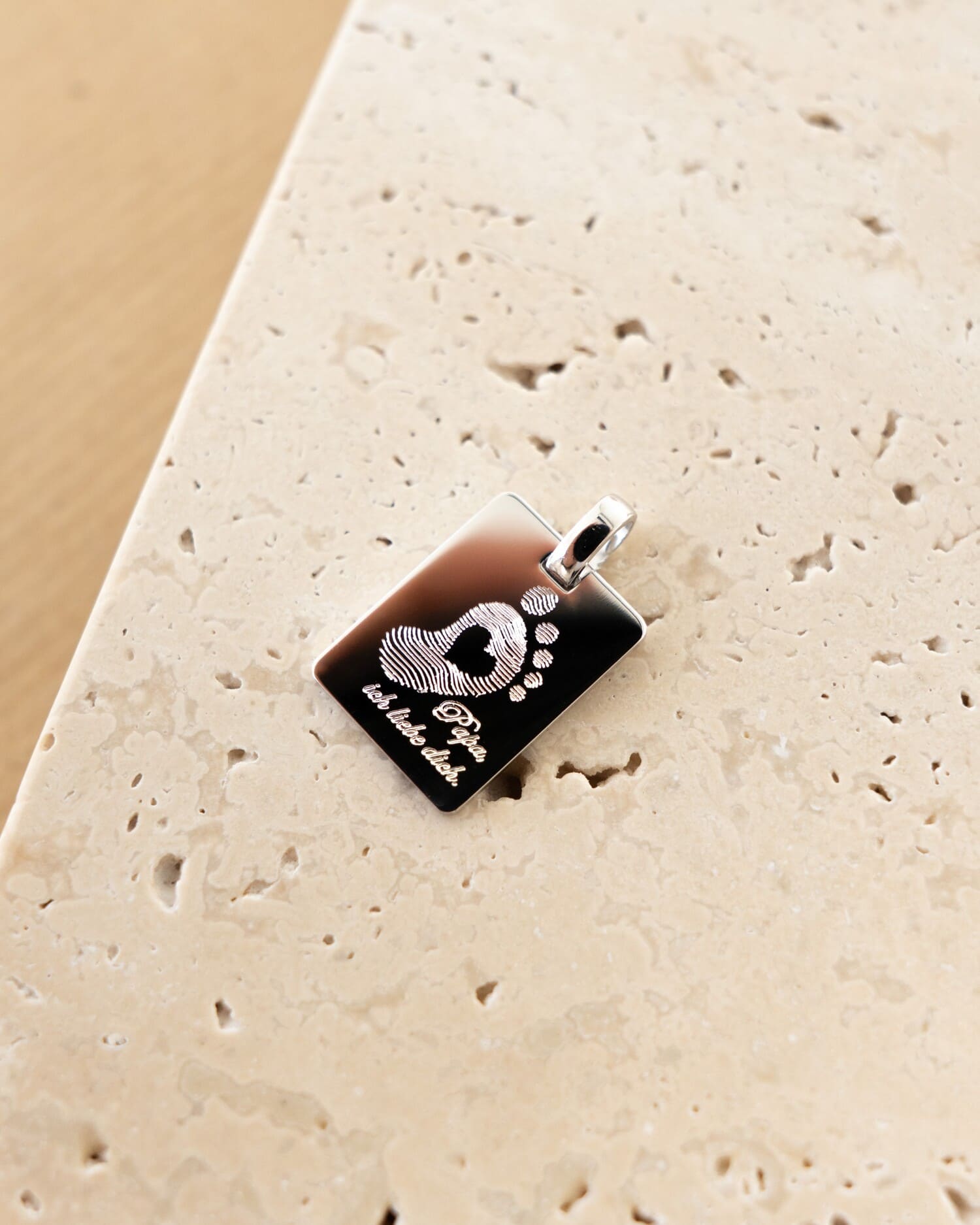 Gegraveerde Plaat Halsketting Hanger Vierkant